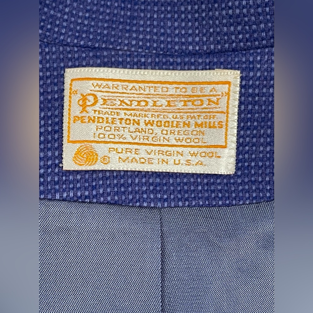 Vintage Pendleton 100% Virgin Wool Blue Blazer Size 14 - Picture 8 of 14